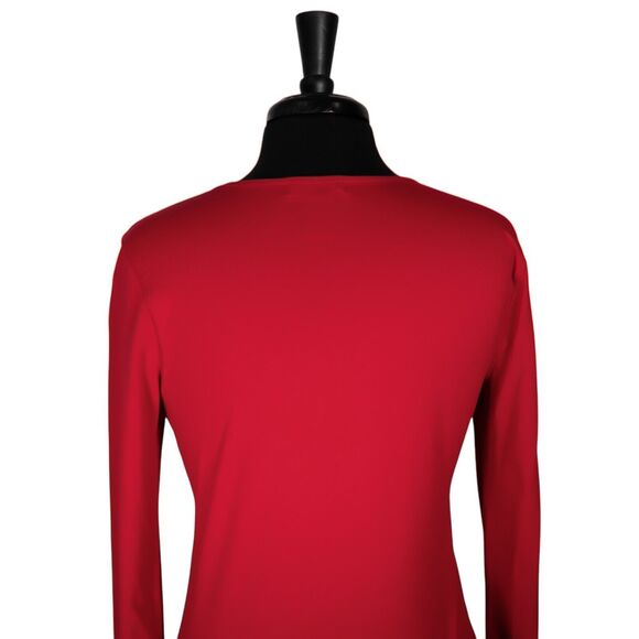Ralph Lauren Women's Blouse Red Embroidered Beaded Nautical Coastal Preppy Top S - Picture 7 of 8